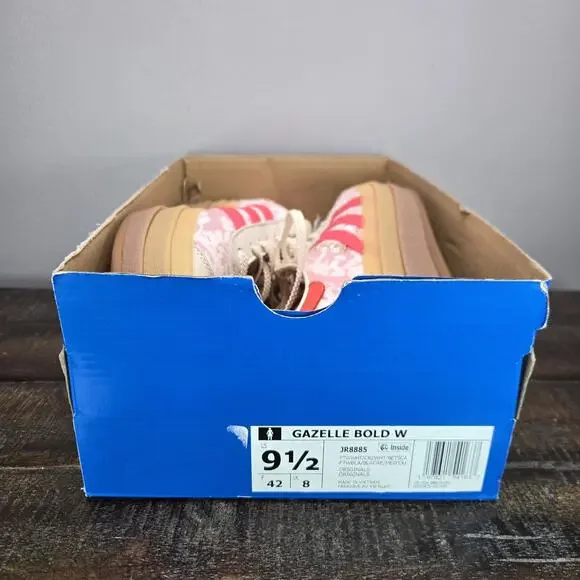 NEW Adidas Originals Gazelle Bold Liberty London Womens Size 9.5 Scarlet JR8885 - Picture 13 of 13